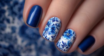 10 Blue and White Floral Nail Designs That Feel Like a Breath of Fresh Air