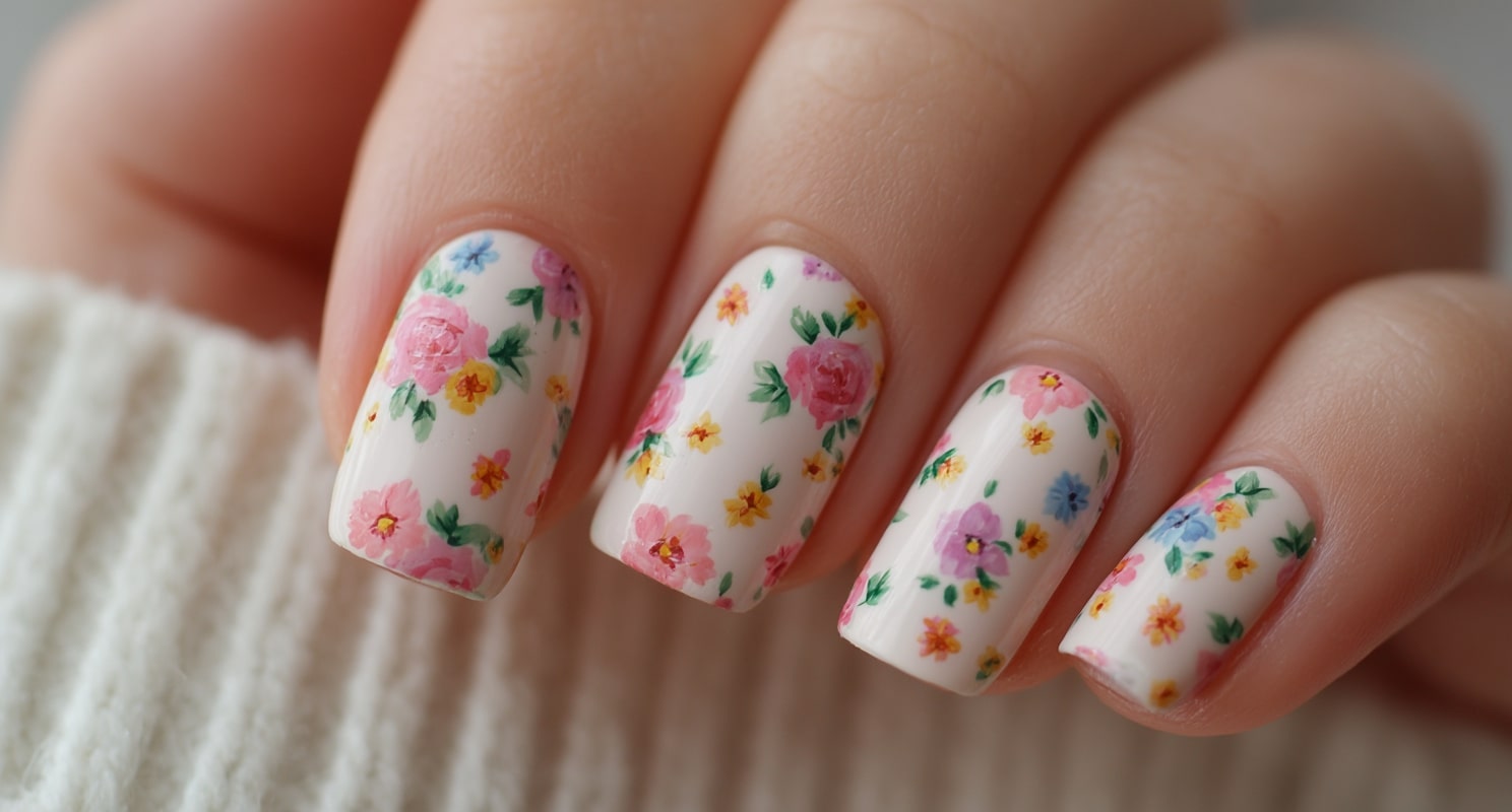 wildflower nail ideas