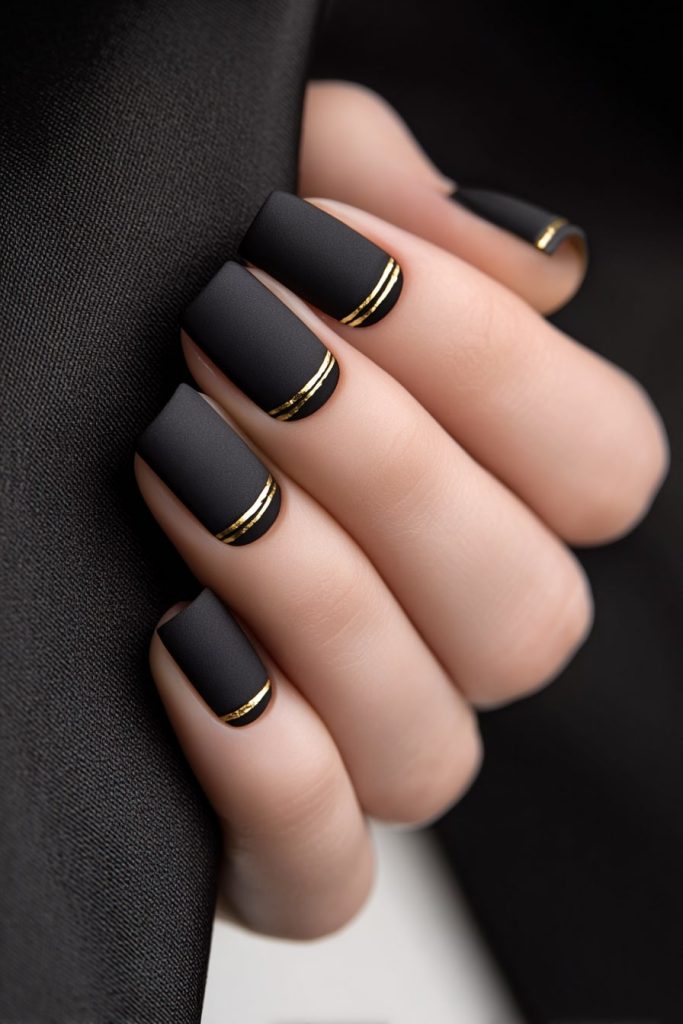 Matte Black with Gold Details