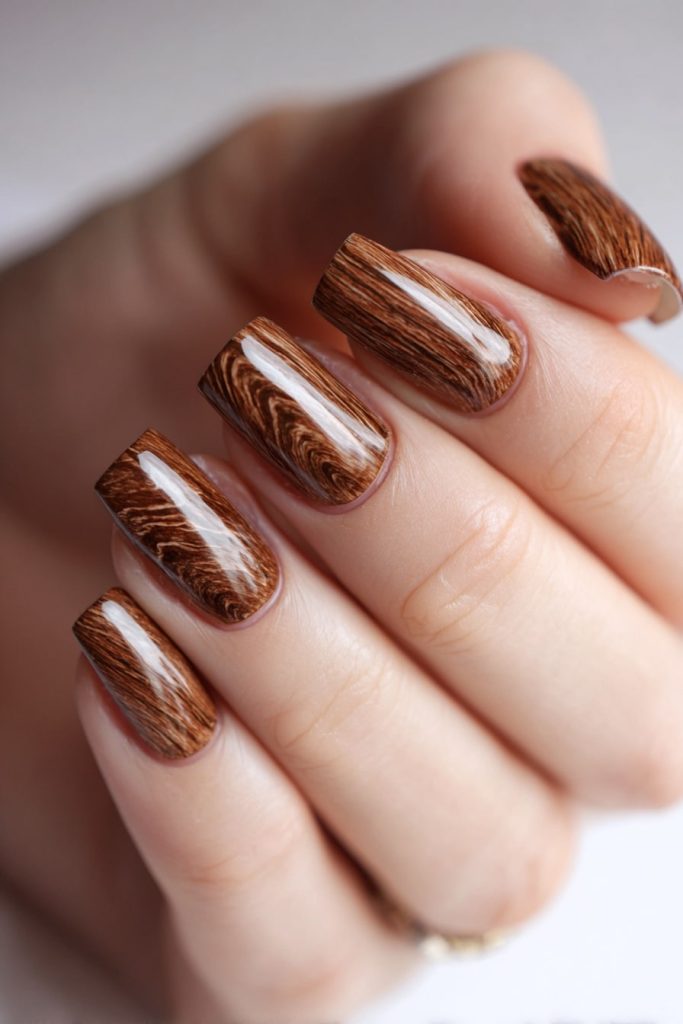 Wood Grain Nail Art