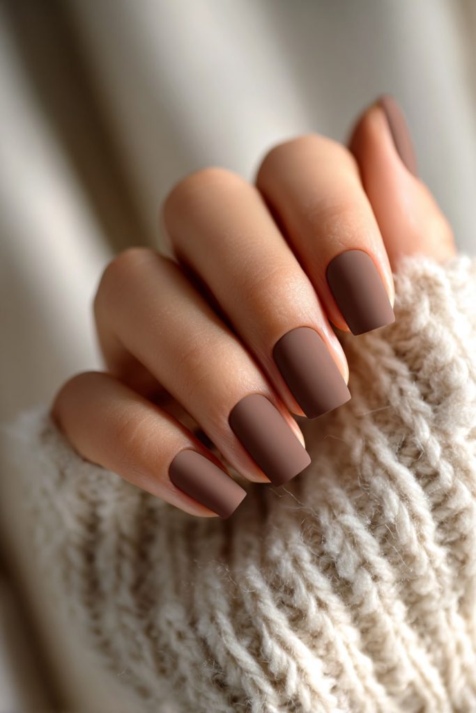 Matte Mocha Nails