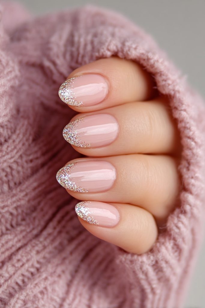 Champagne Glitter Tips