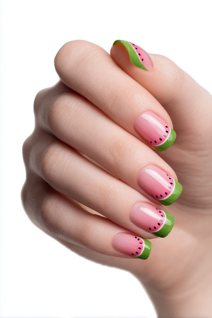 Watermelon French Tips