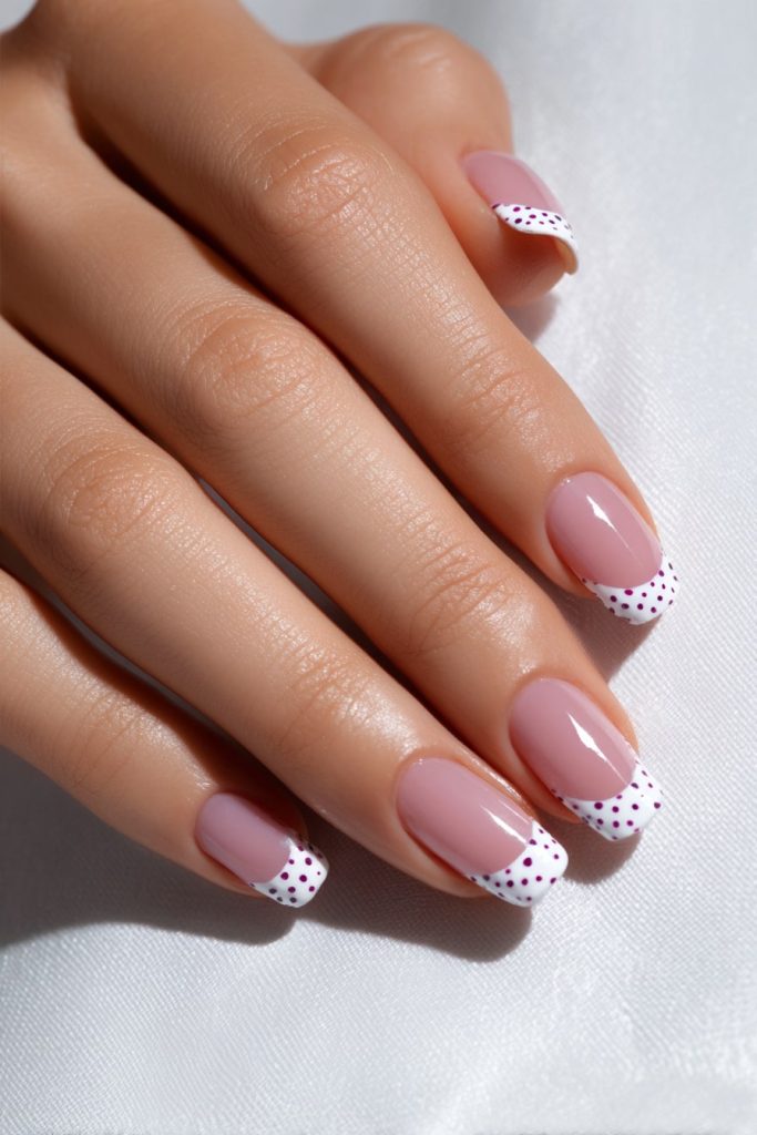 Mini Dots on French Tips