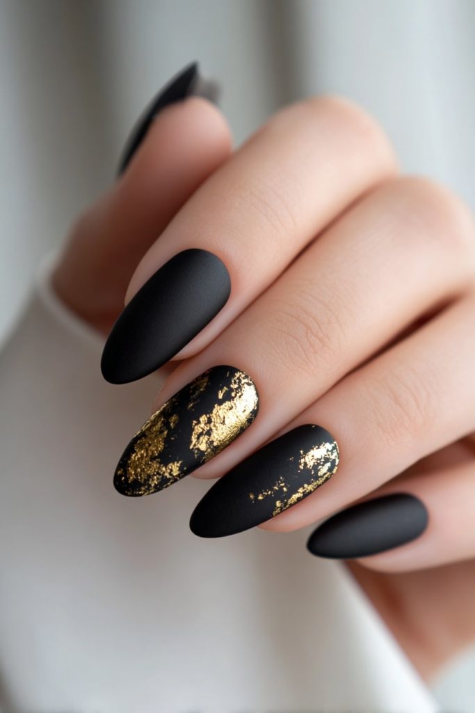Matte Black with Gold Accents
