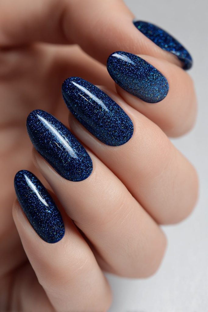 Virgo Birthstone Nails (Sapphire-Inspired)