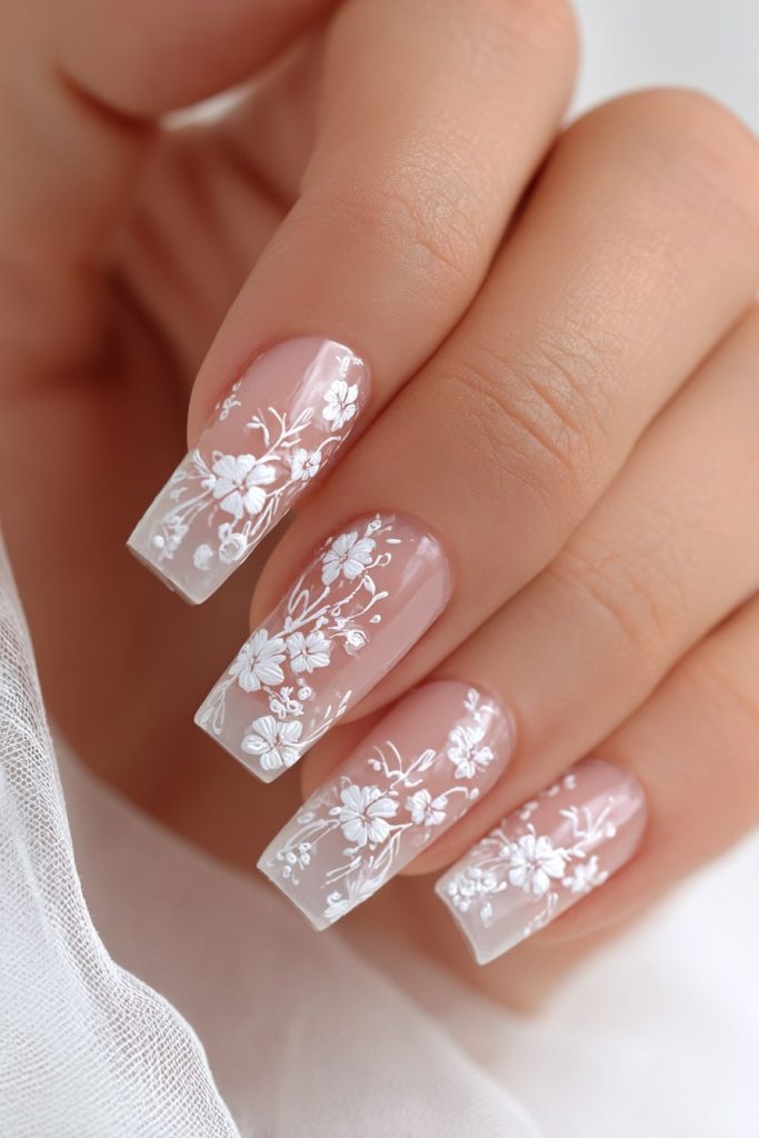 Sheer Nude with White Detail