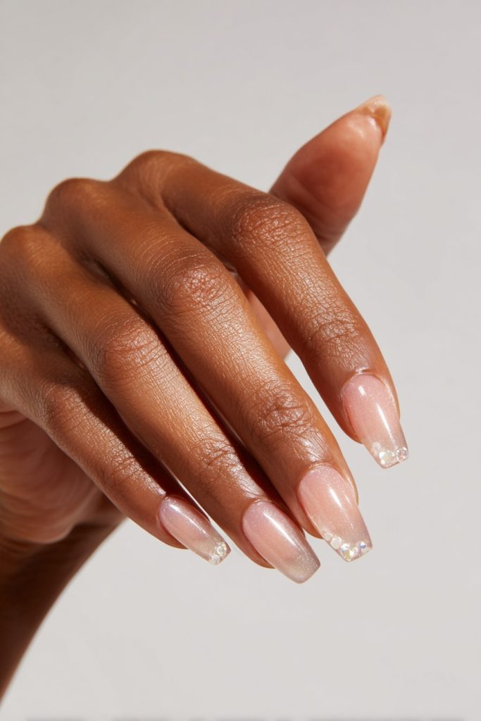 Clear Nails with Gems
