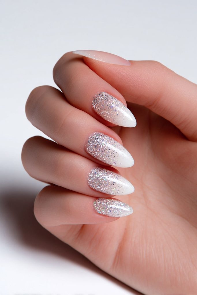 Silver Glitter Cuticles