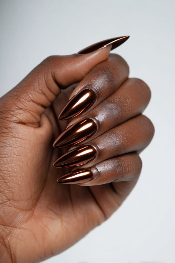 Copper Chrome Nails