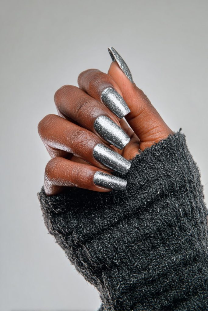 Icy Silver Nails