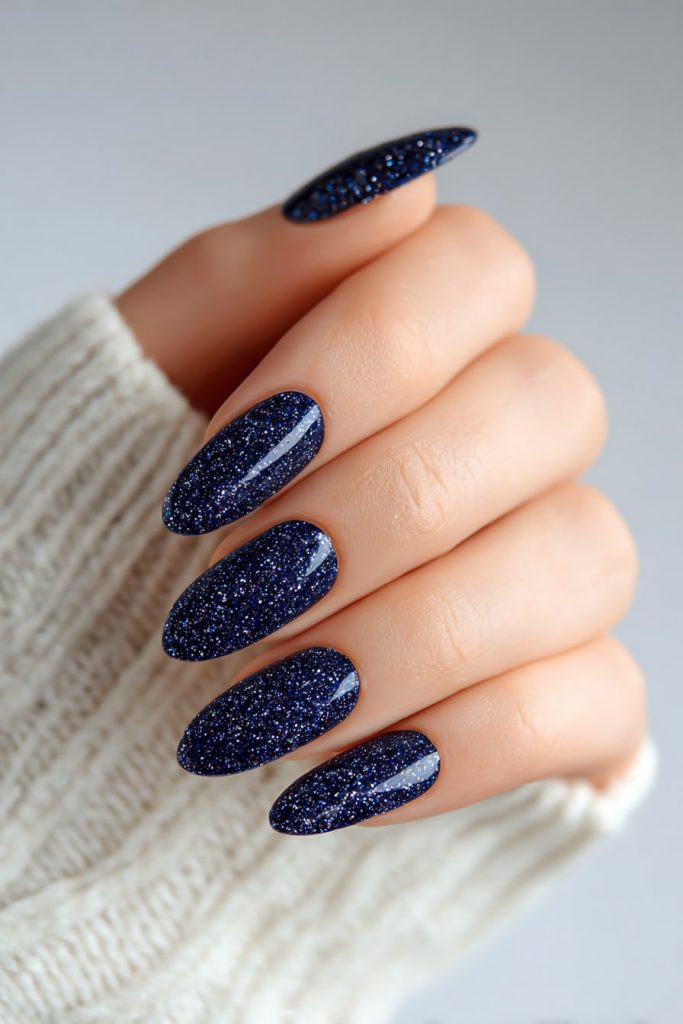 Dark Glitter Nails