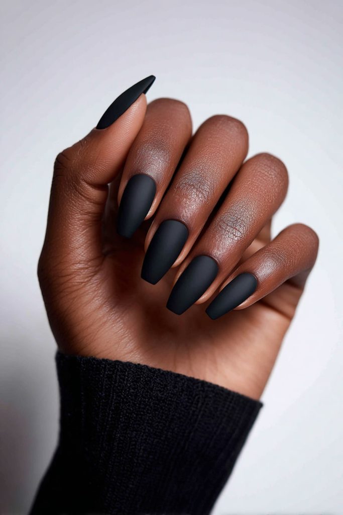 Matte Black Nails