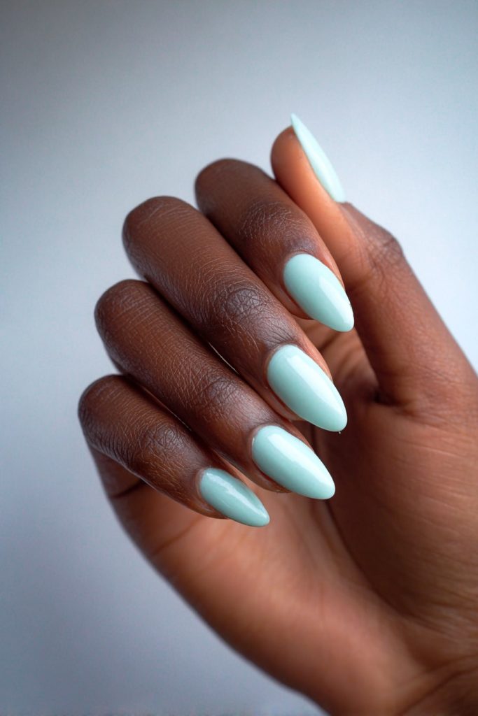 Soft Aqua Nails