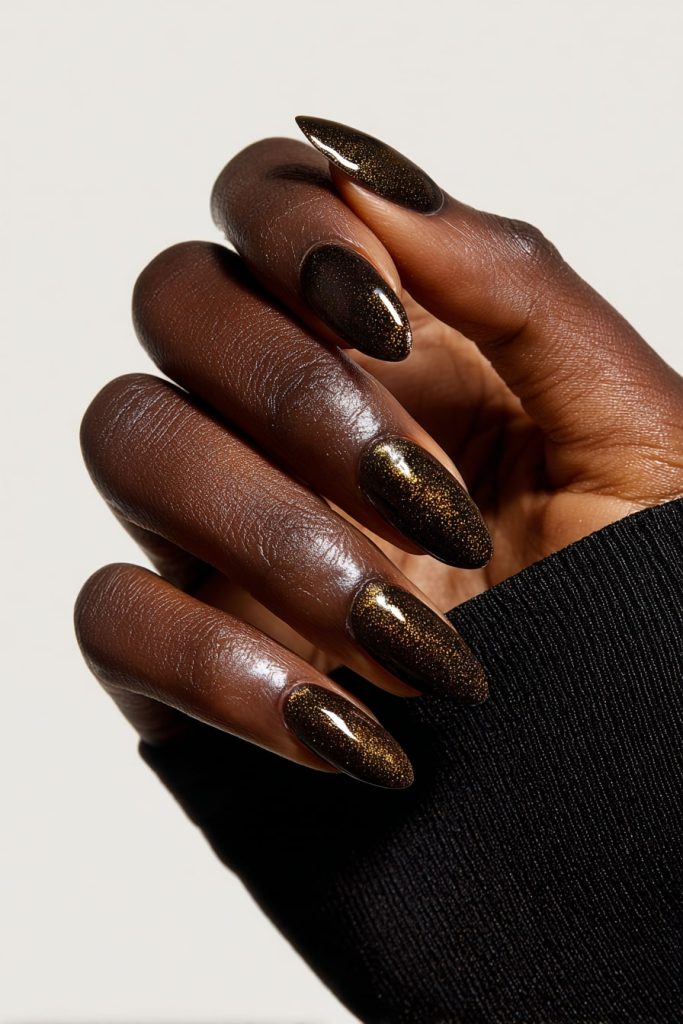 Golden Brown Nails