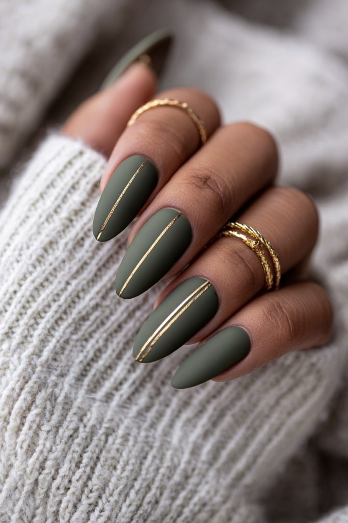 Matte Olive Nails