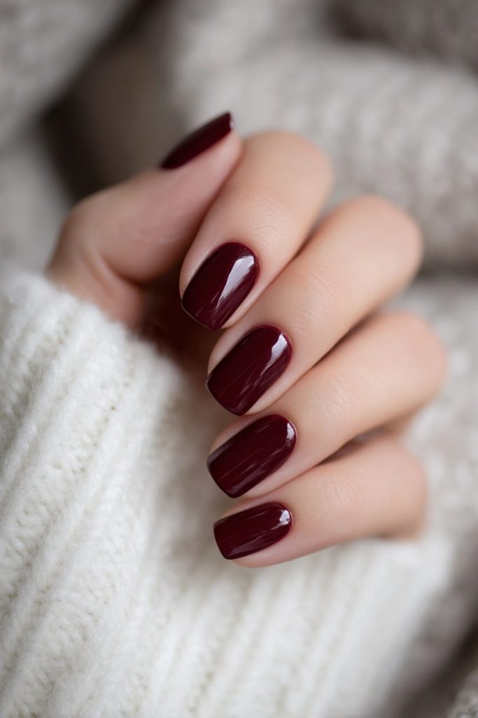 Deep Burgundy Nails