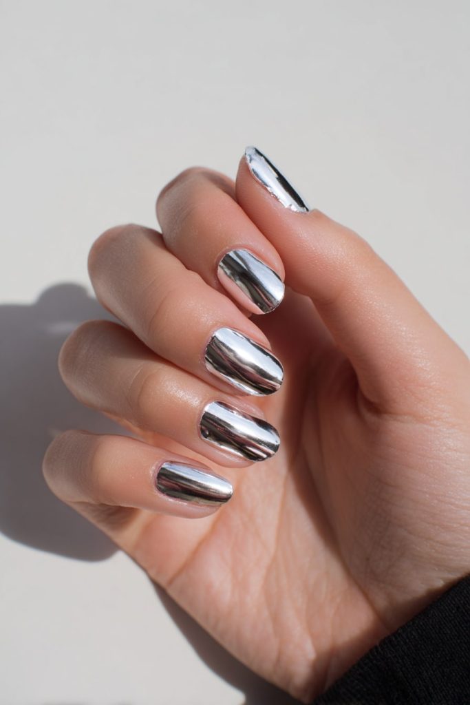 Metallic Chrome Nails
