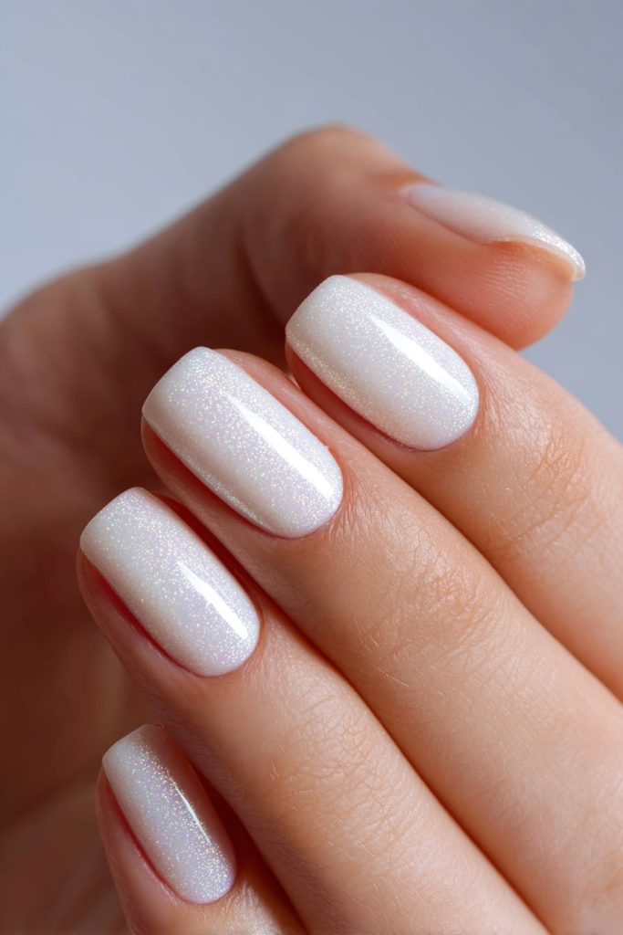 Frosted White Nails