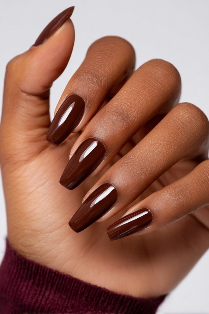 Chocolate Brown Nails