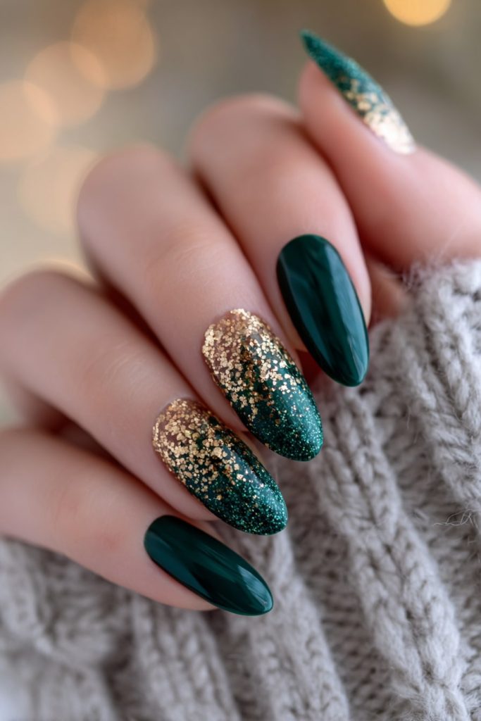 Green and Gold Glitter