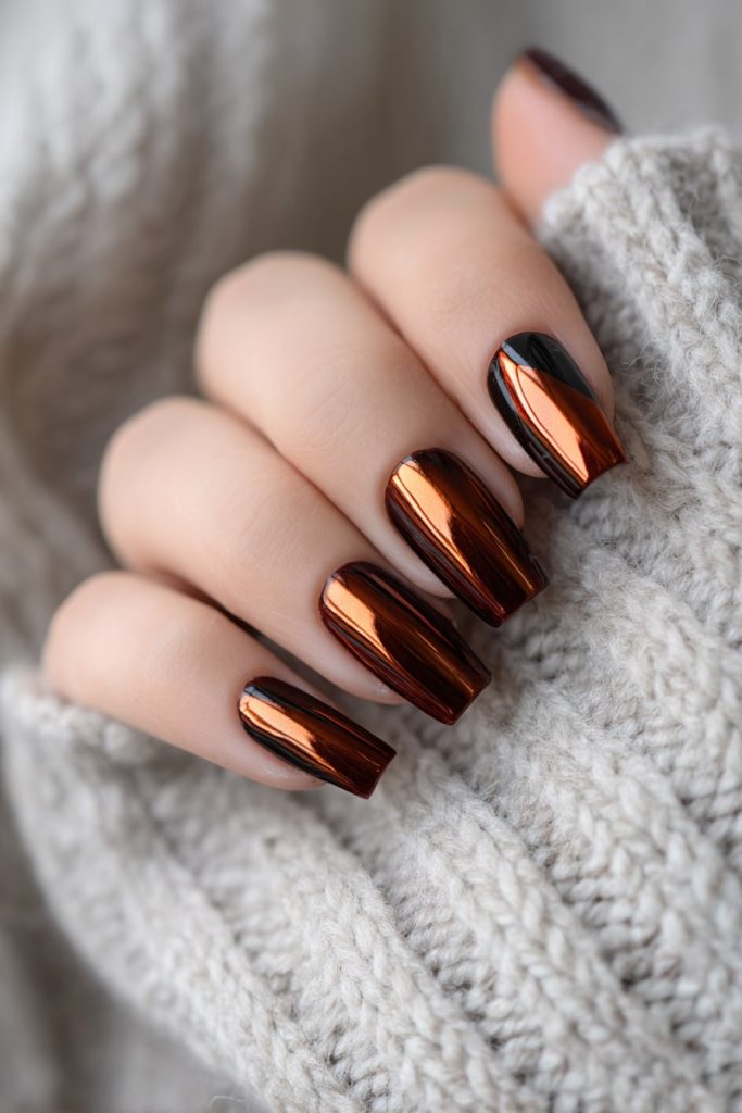 Copper Chrome Nails