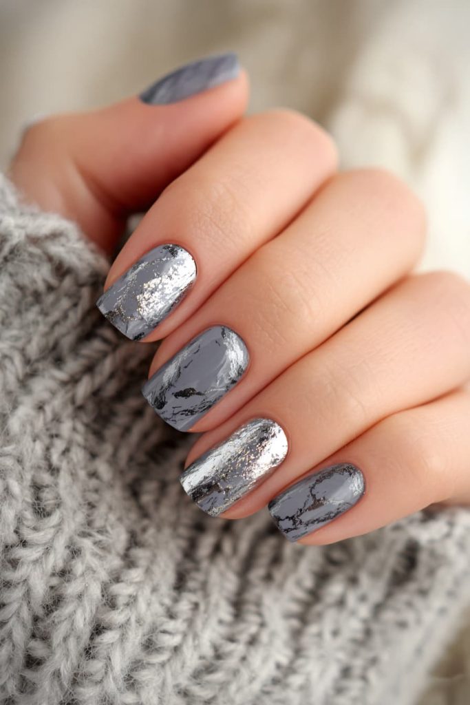 Smoky Gray Nails