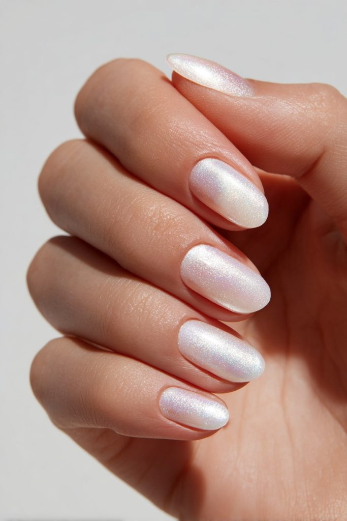 Frosted White Nails