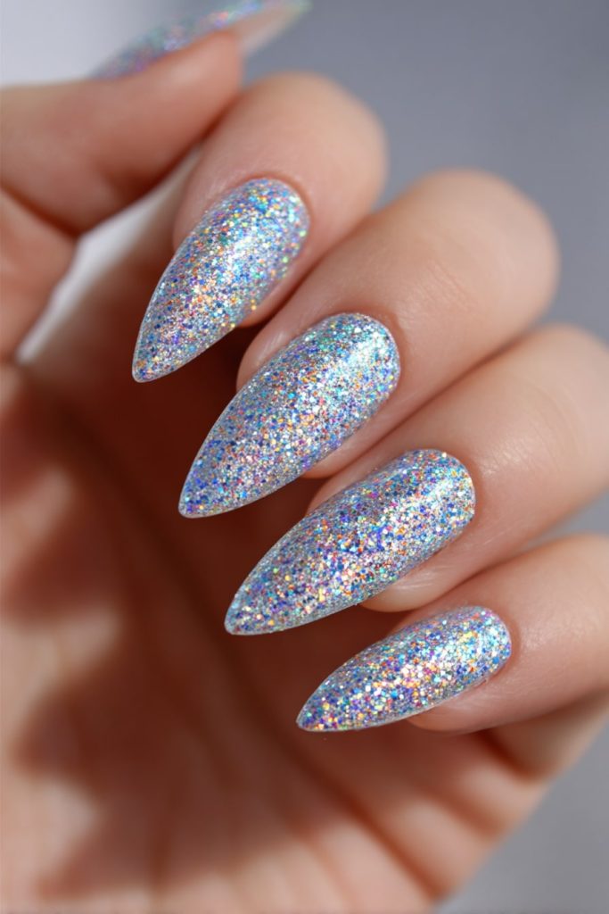 Holographic Glitter Nails