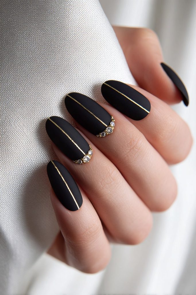 Matte Black with Gold Accents