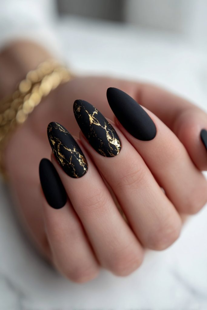 Matte Black with Gold Details