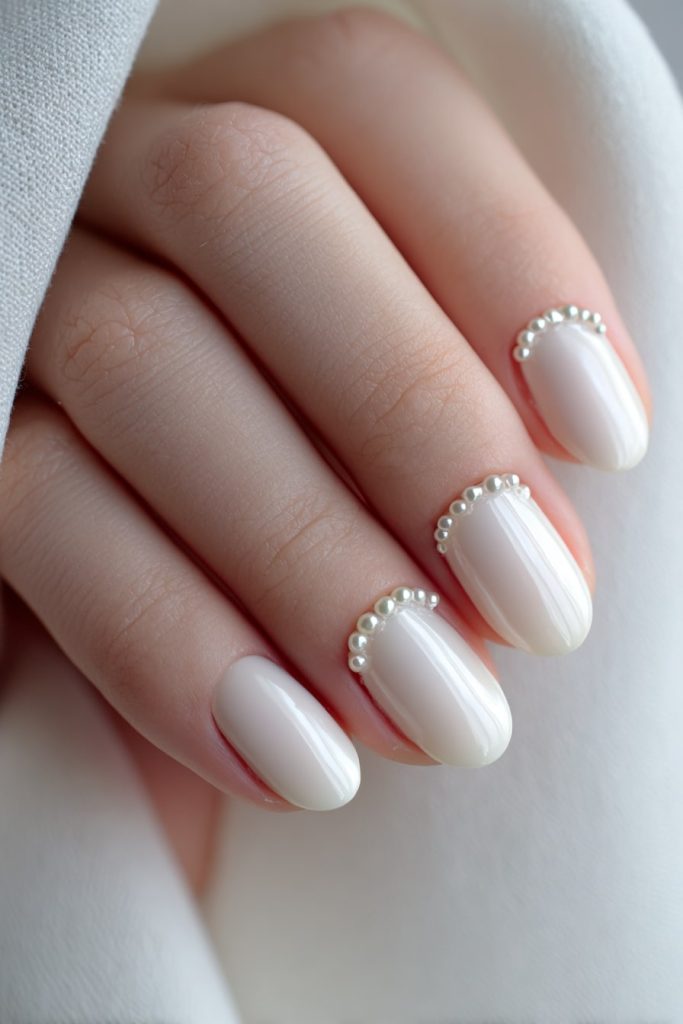 Frosted White Nails