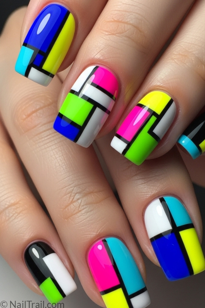 Abstract nail art design