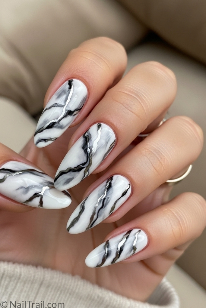 Marble nail art design