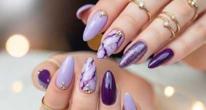 15 Elegant & Trendy Nail Designs for Purple Nails This Season