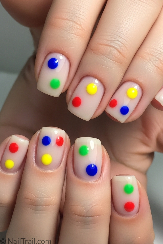 Simple dot nail design