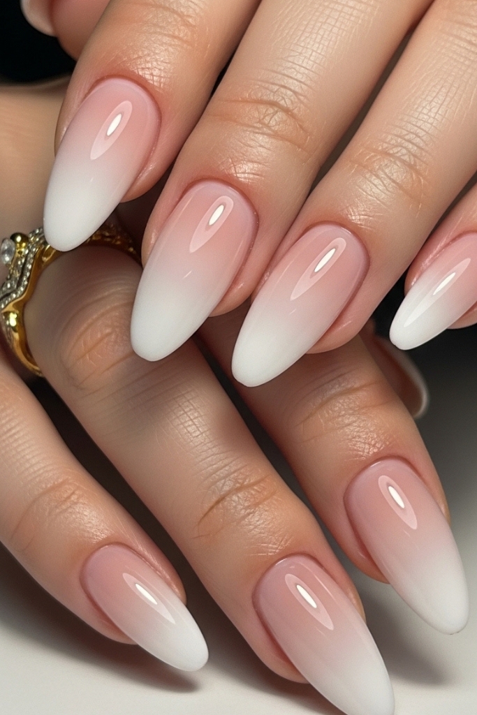 Soft pink ombre princess nail design
