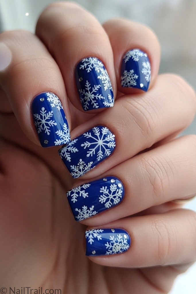 Winter snowflake nail design