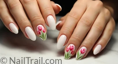 16 Tulip Nails Design Ideas for Every Color and Nail Shape