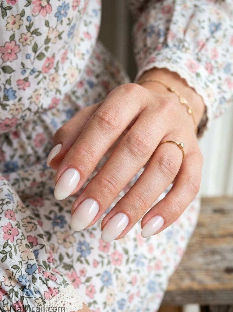 simple short almond nail inspo ideas 2026 milky white sheer glossy