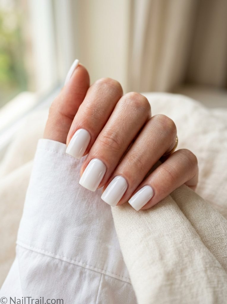 square simple white nail inspo ideas 2026 clean glossy