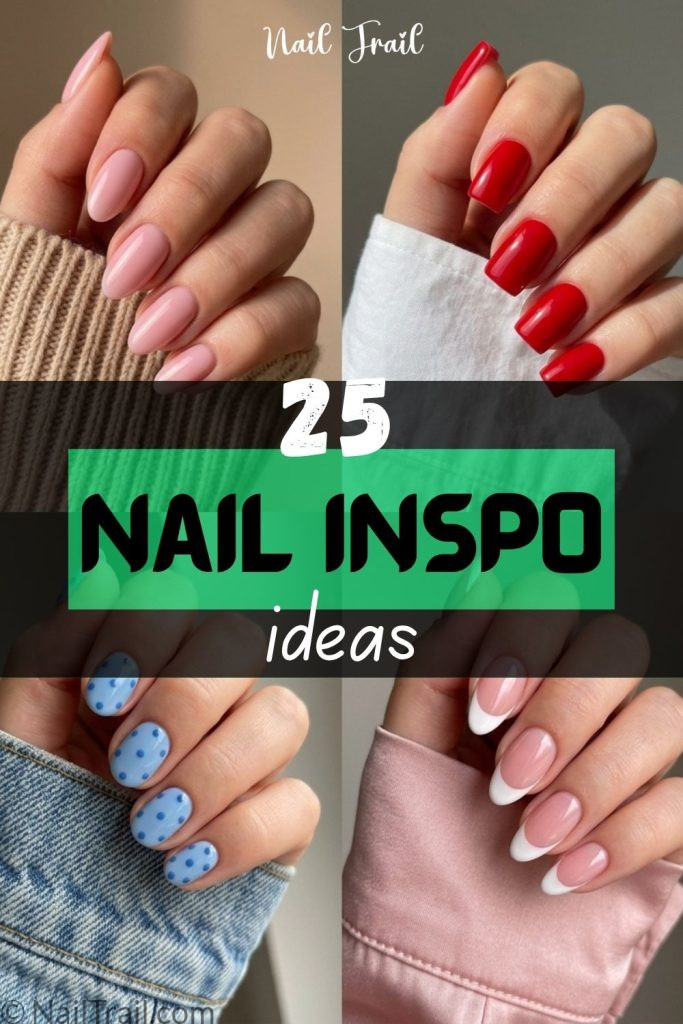 nail inspo ideas 2026 — almond square short pink french tip collage