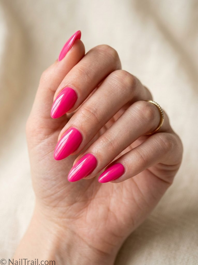 hottest summer nails press on pink almond glossy set convenient trending summer