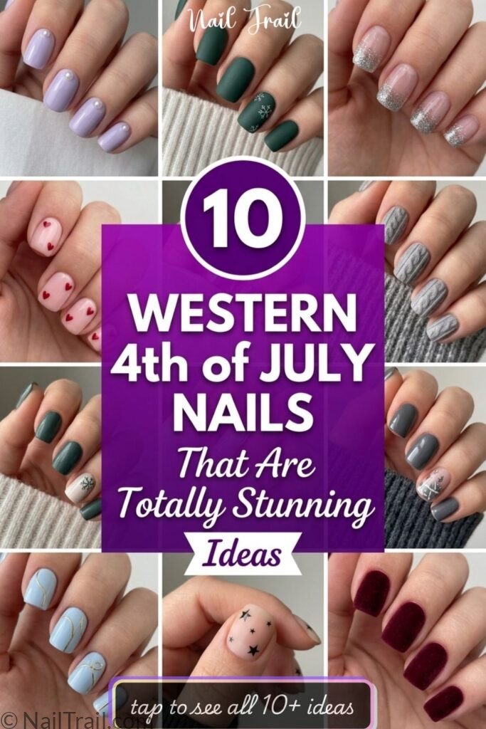 western 4th of july nails 10 bandana cowgirl star french tip punchy almond short square fireworks collage 2026
