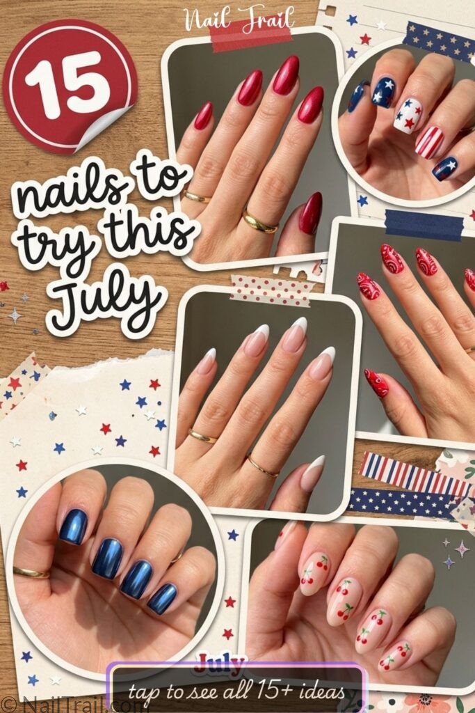 july nails 15 cherry red western classy subtle simple minimalist neutral 4th of july summer 2026 collage