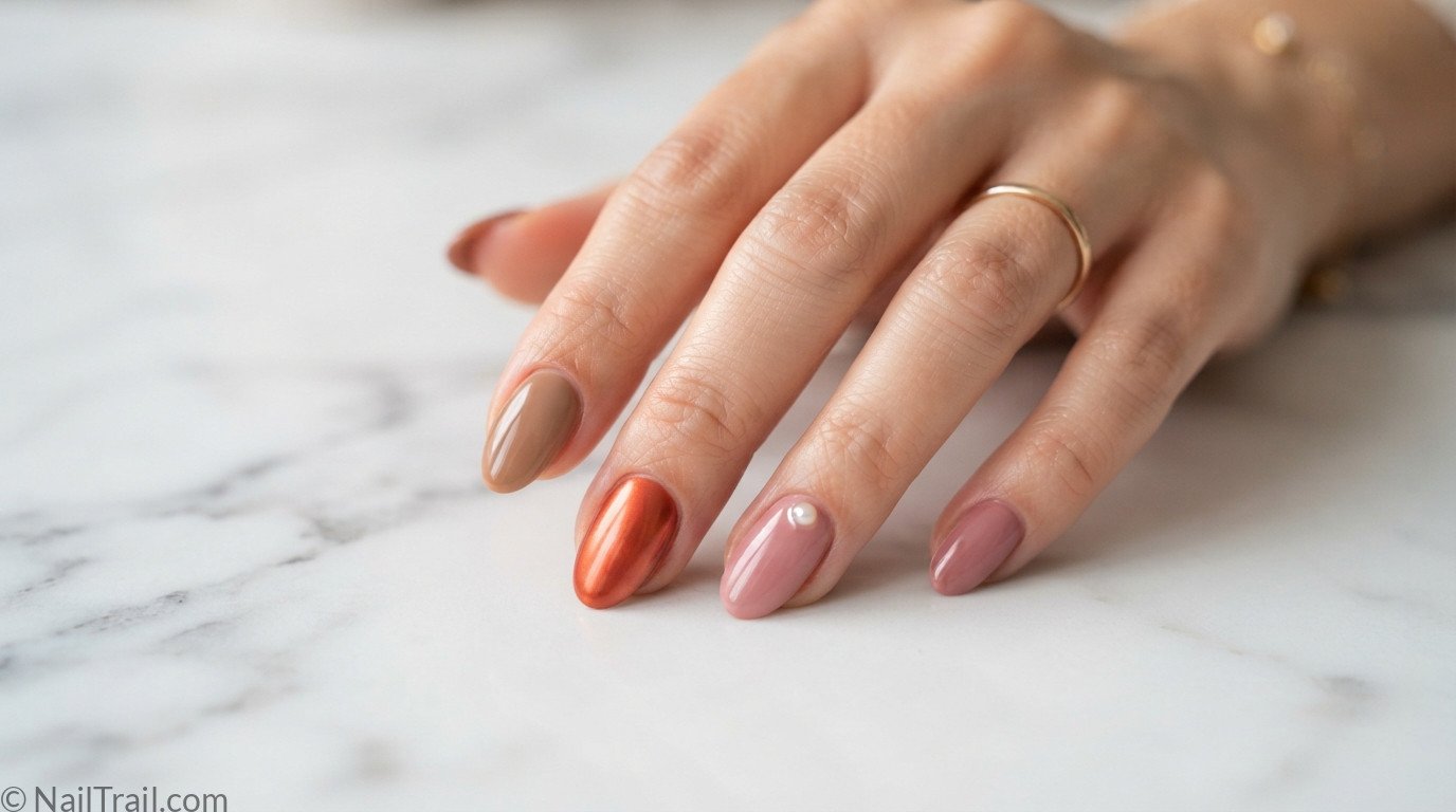 august nail colors mocha terracotta dusty rose glossy variety transitional elegant