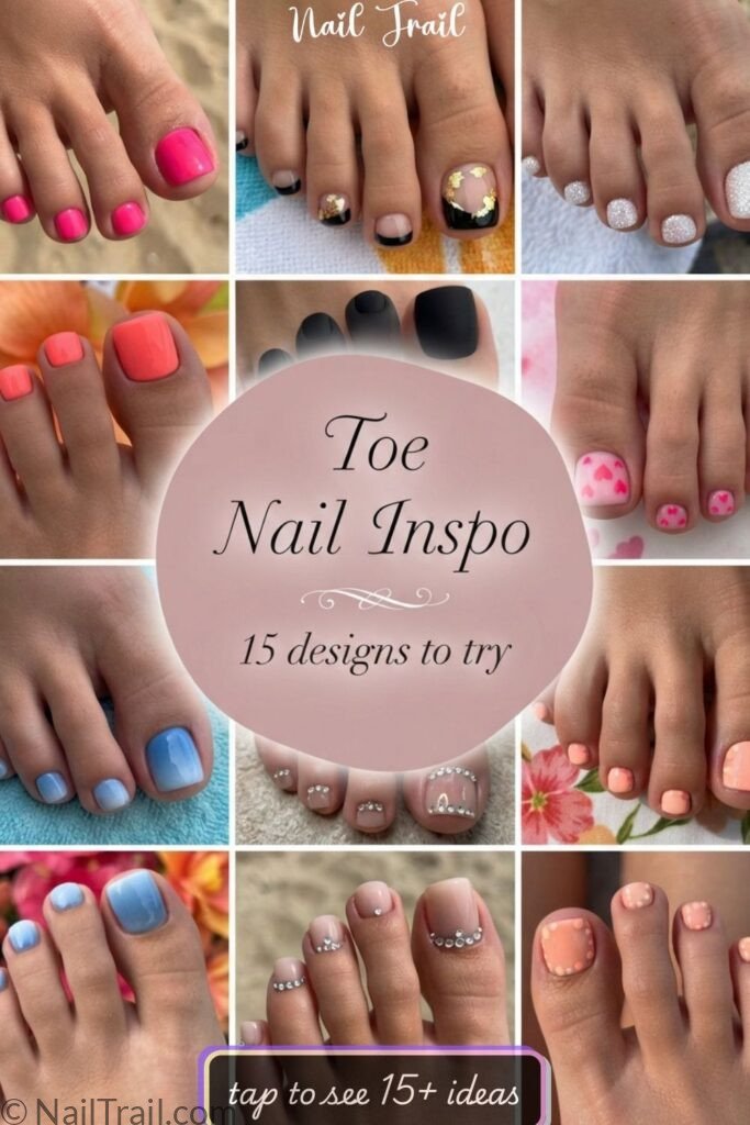 toe nails inspo 15 glitter floral french tip pink heart coral blue rhinestone aesthetic cute simple 2026