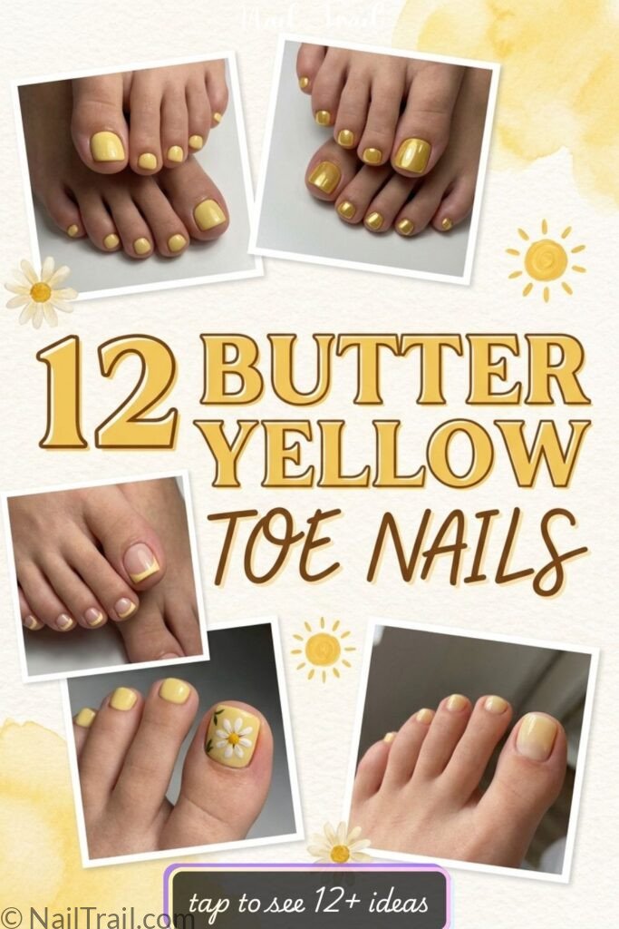 butter yellow toe nails 12 chrome french tip flower milky cherry pedicure 2026 designs
