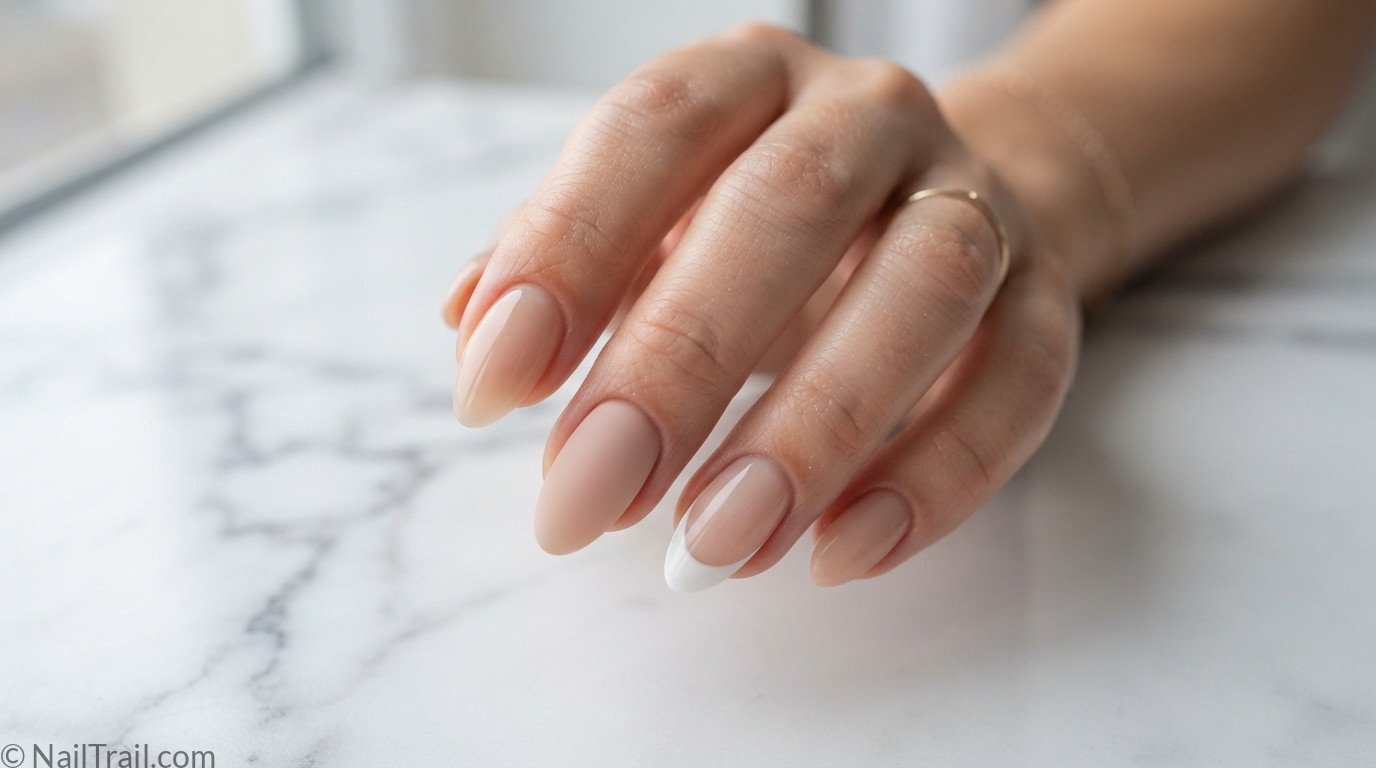 natural builder gel nails clean nude matte french tip glossy variety elegant