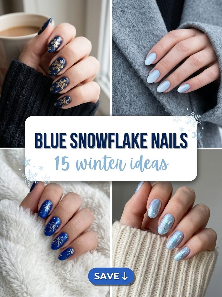 15 blue snowflake nail ideas